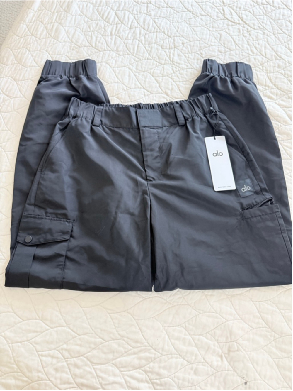 Alo Yoga High Waist Break Line Jogger M Black Casual - Picture 2 of 7